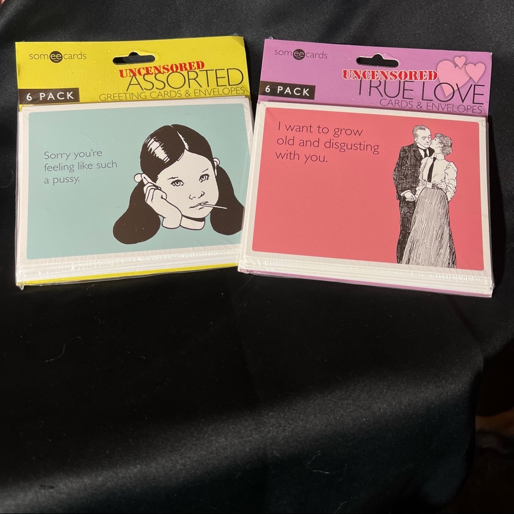 🌻Vintage SomeeCards - Uncensored Greeting Cards and Envelopes! 6 of each kind.